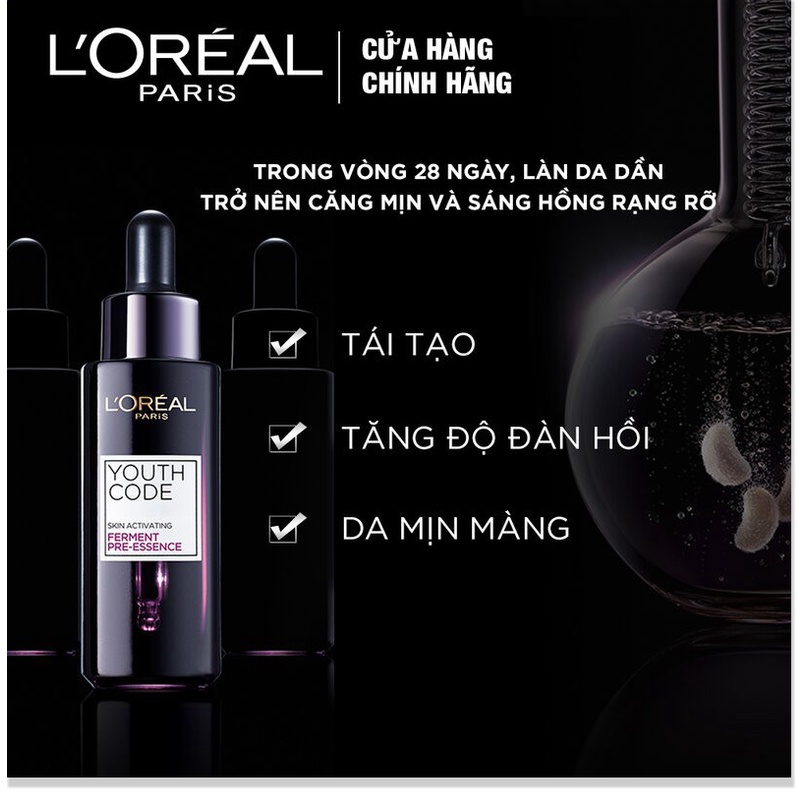 [Mã giảm giá tích lũy] Hoạt Chất Dưỡng Da Tươi Trẻ L'Oreal Dex Youth Code Pre-Essence 30ml