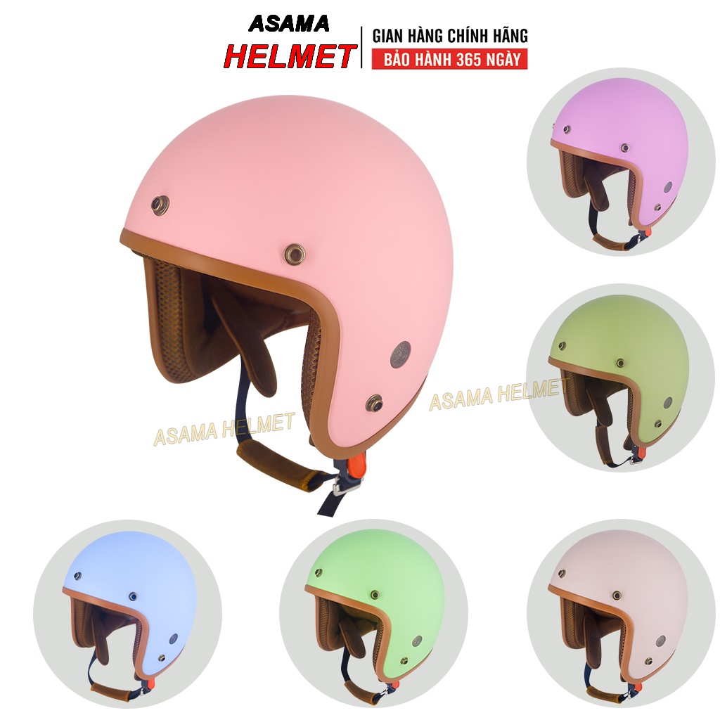 Mũ bảo hiểm SRT 3/4 Classic lót nâu nhiều màu thời trang Tặng kèm lưỡi trai