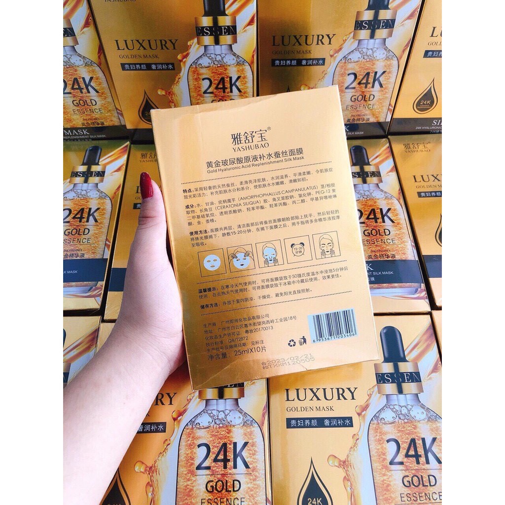 Hộp Mặt Nạ Lụa Vàng 24k Goldzan &amp; Luxury Chính Hãng