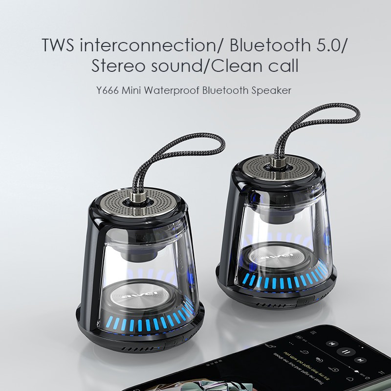 Loa Bluetooth Awei Y666 Âm Siêu Trầm Stereo Chất Lượng Cao