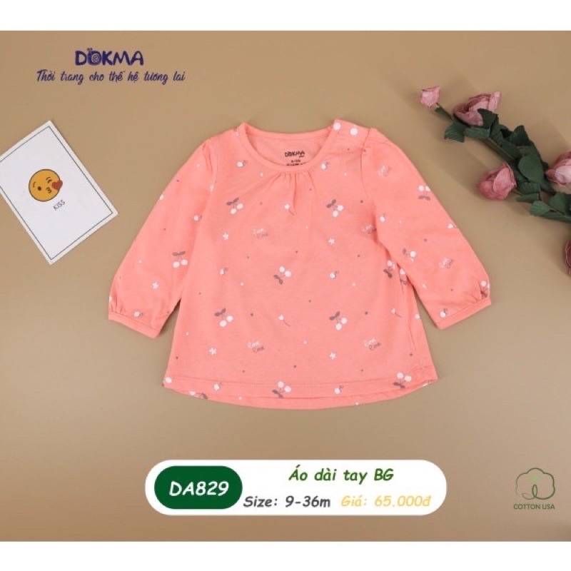 9-36M Áo dài tay bé gái Dokma DA829