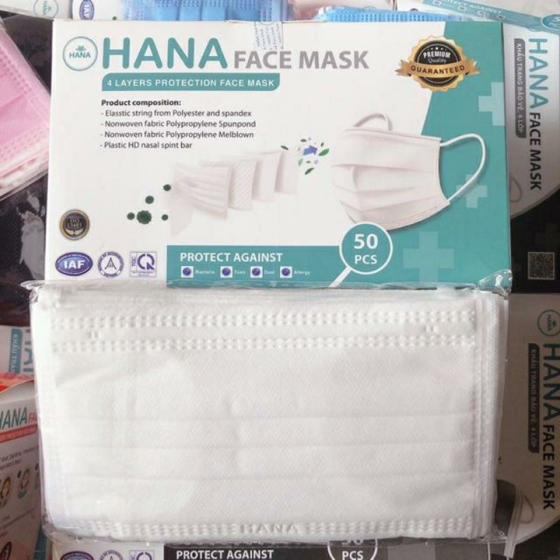 HANA 9 MÀU KHẨU TRANG BẢO VỆ 4 LỚP, VẢI LỌC KHÔNG DỆT, KHÁNG KHUẨN | BigBuy360 - bigbuy360.vn