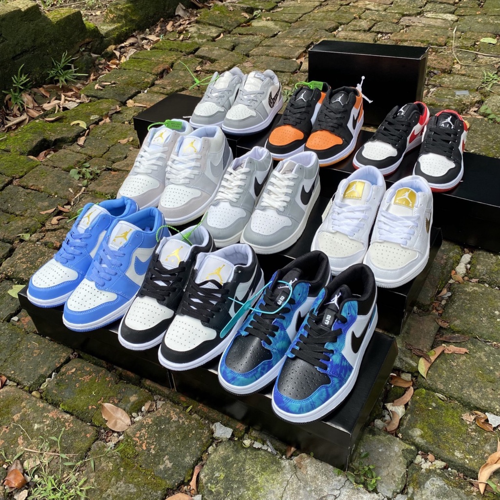 Giày thể thao sneaker Jodan 1 xanh dương thấp cổ giày thể thao nam nữ thời trang mới
