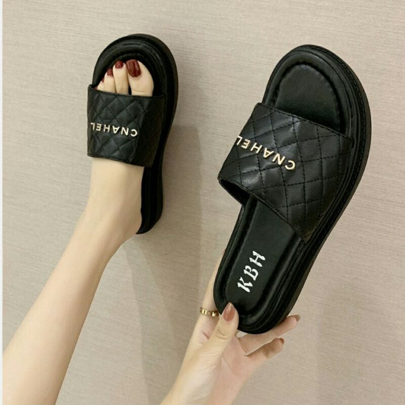 Dép Nữ Quai Ngang Đế Bánh Mì PU 3P Sang Chảnh Siêu Êm Da Mềm Đế Xịn Đi Cực Thích