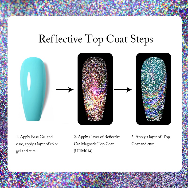 Sơn móng tay UR SUGAR phản quang nam châm nhiều màu tùy chọn 7.5ml