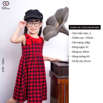 Đầm bé xèo  0364 G9moza với chất liệu thô hàn tạo nên phong cách vừa đi học đi chơi cho bé yêu