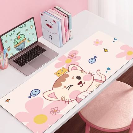 Miếng lót chuột, pad chuột, bàn làm việc cỡ lớn hoạ tiết dễ thương, chống trơn trượt, chống thấm nước