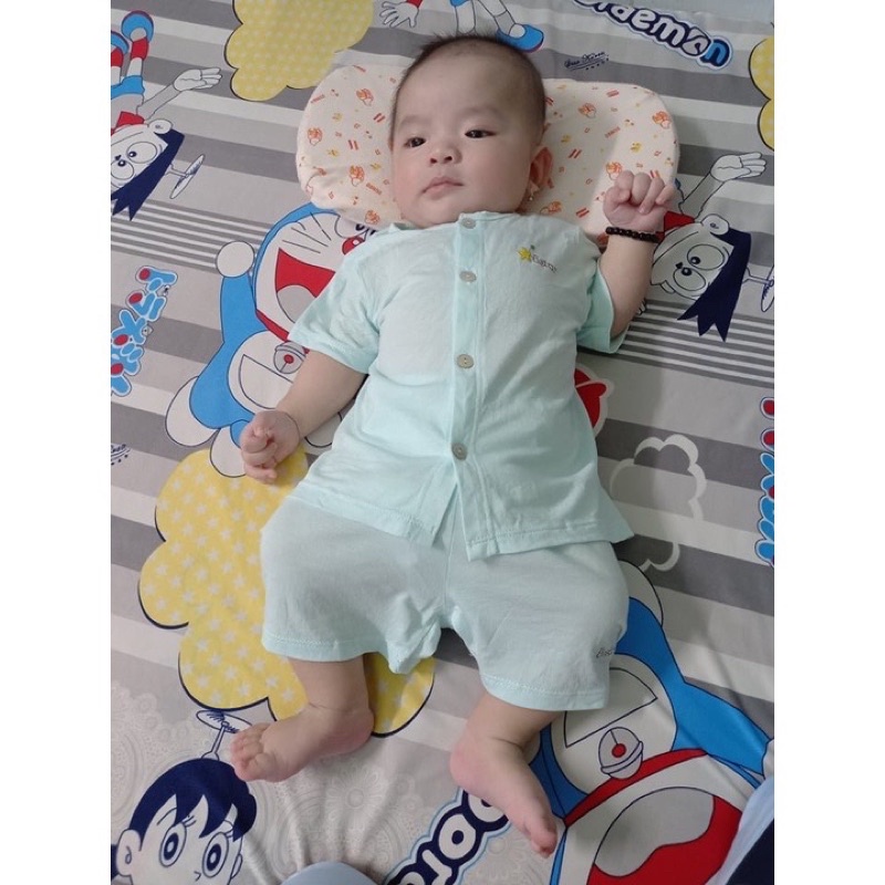 Bộ cộc tay cài thẳng Astar vải sợi tre mềm mịn cho bé