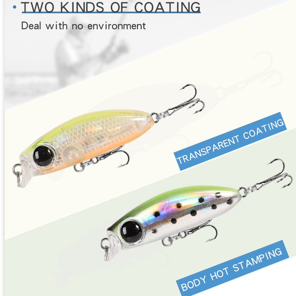 MUVAKO Mồi câu cá giả mini 2.5g/ 35mm có móc câu tiện lợi