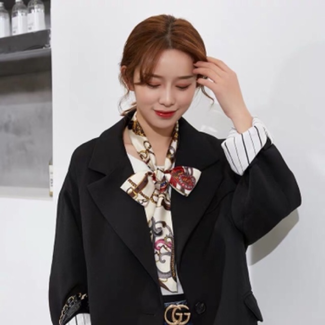 Khăn thời trang công sở thắt nơ cổ áo sơ mi - Maben