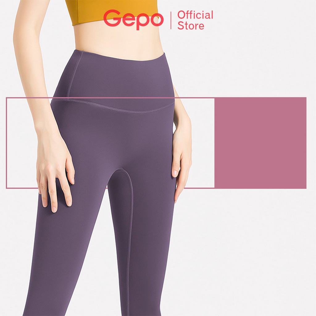 Quần tập gym yoga nữ cạp cao nâng hông bó sát đàn hồi GEPO GP101