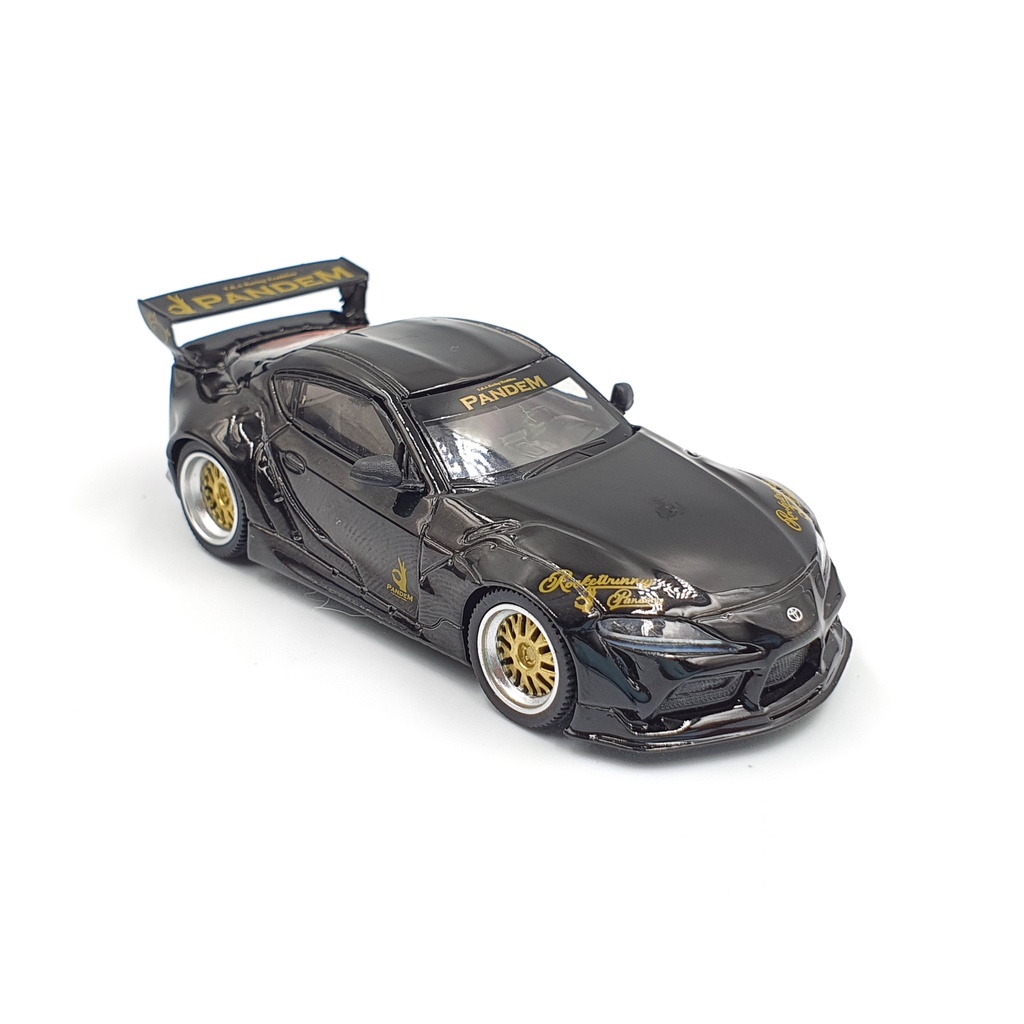 Xe Mô Hình Pandem Toyota GR Supra V1.0 Black LHD 1:64 Mini GT (Đen)