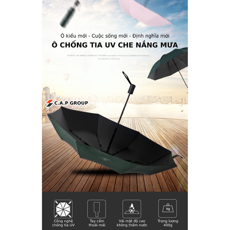 Ô dù che mưa gấp gọn chống tia UV tử ngoại gây sạm và lão hóa da - Mix53 59