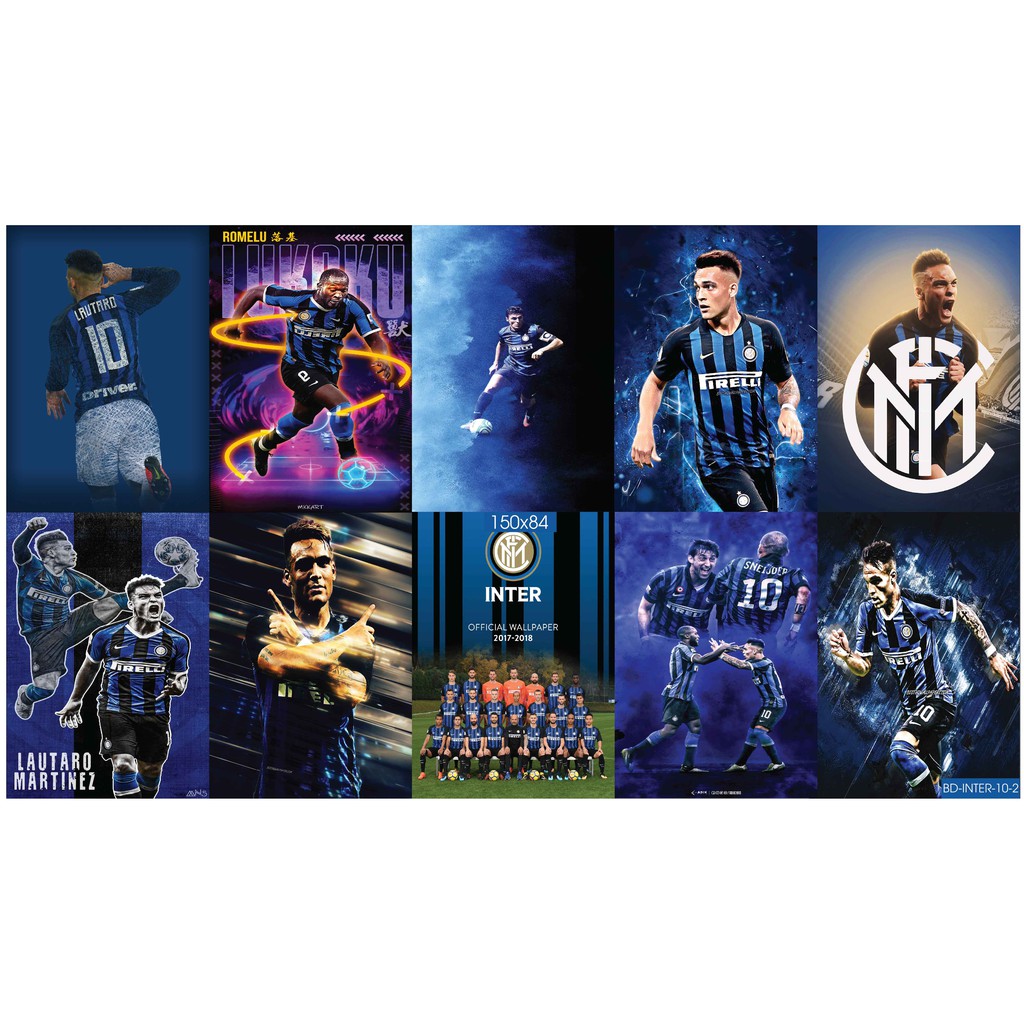 Combo Set 10 tờ Decal dán tường đội bóng Inter Milan