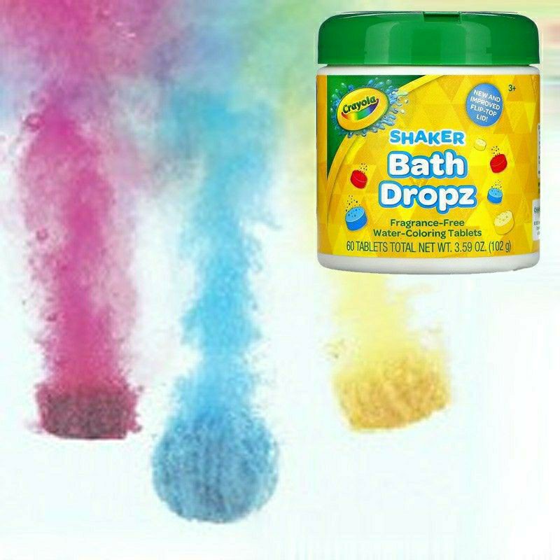 Hộp 60 viên tạo màu nước tắm Crayola Shaker Bath Dropz Fragrance-free water coloring tablets