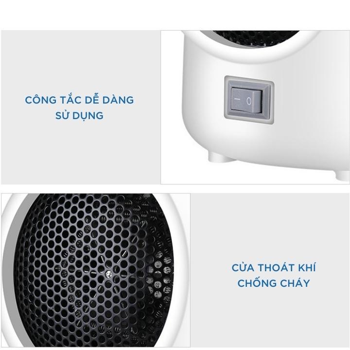 Quạt sưởi ấm mini - Máy sưởi di dộng công suất 400W tiết kiệm điện tốc độ ấm nhanh cho mùa đông  QS2