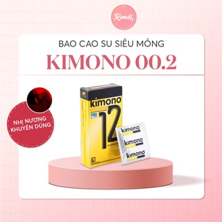 Bao cao su Kimono siêu mỏng 0.02mm màu vàng chứa vitamin B cấp ẩm bôi trơn