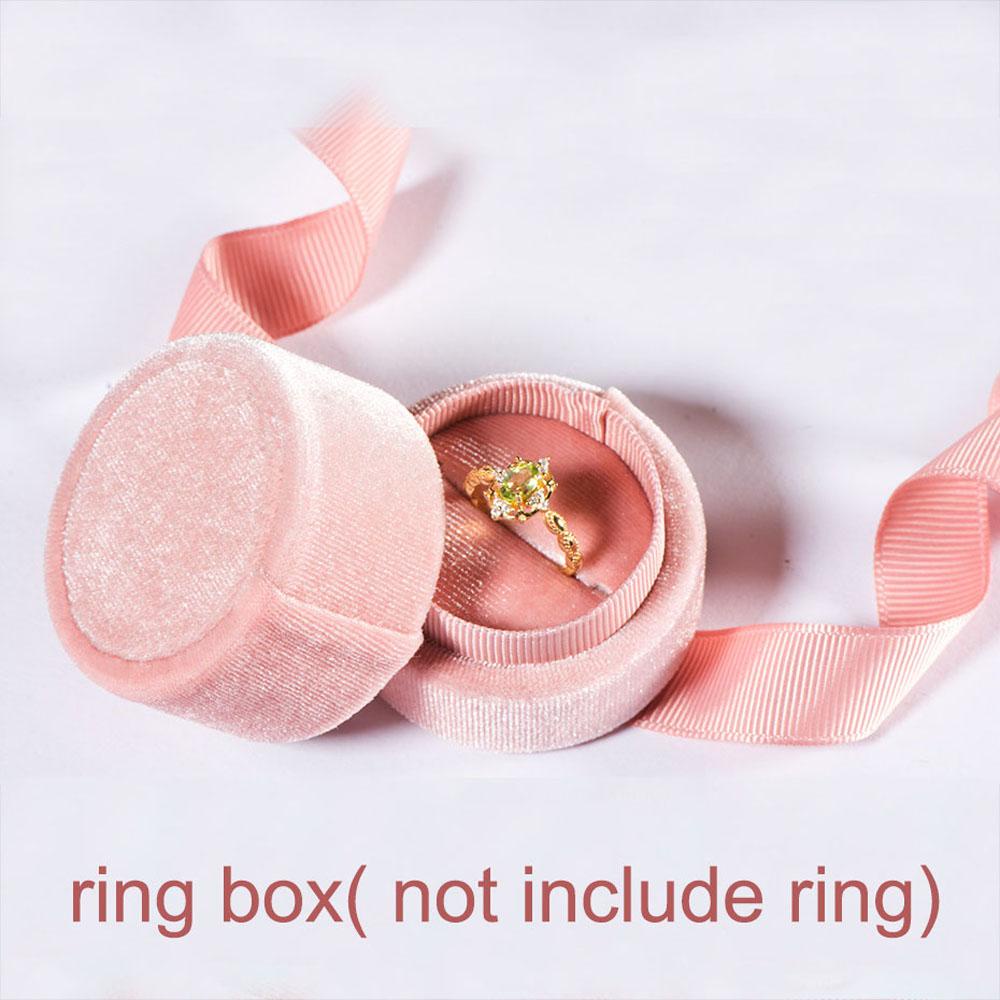 Hộp Đựng Trang Sức Hình Tròn Làm Thủ Công|Hộp Đựng Nhẫn Cưới Bằng Nhung Thời Trang
