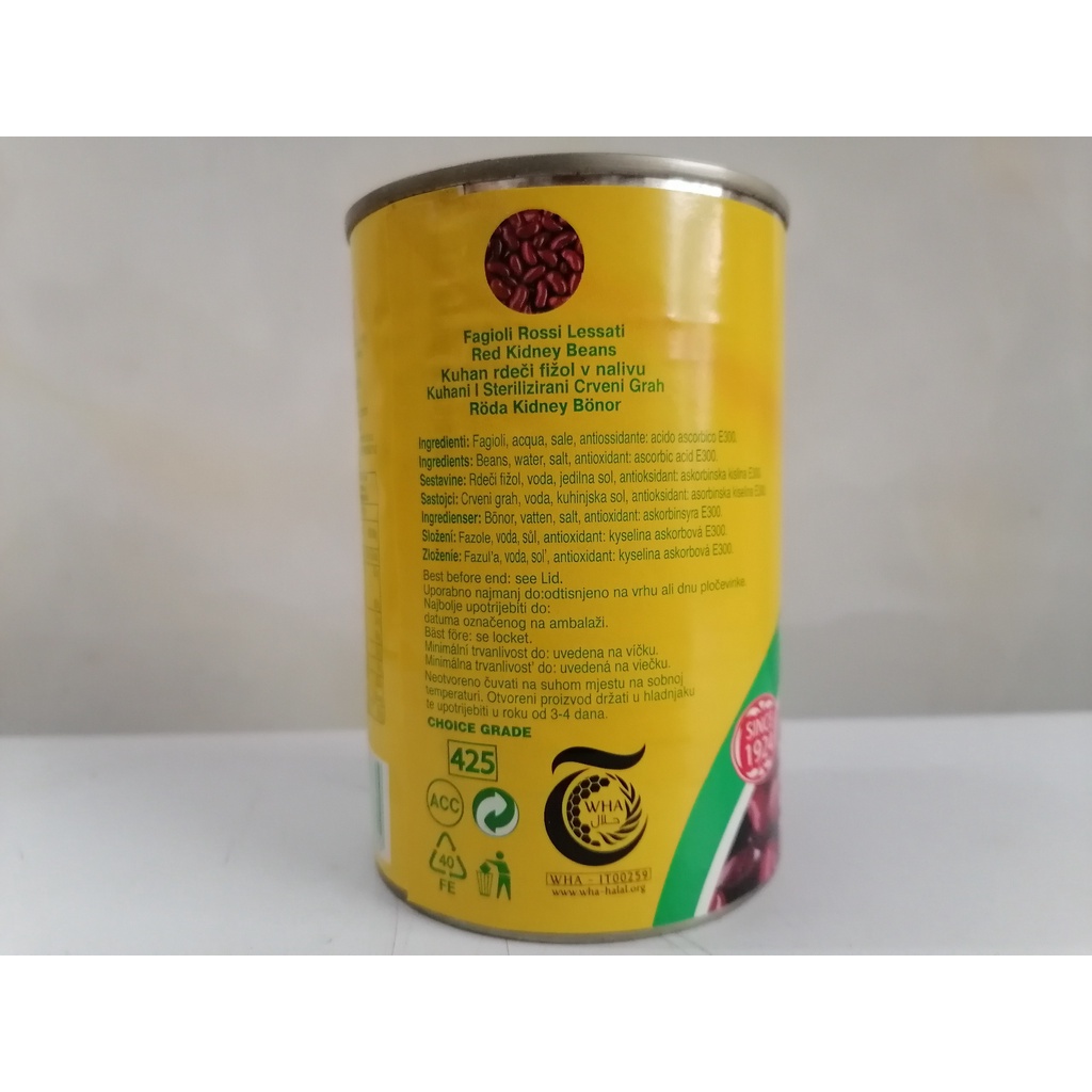 [400g] ĐẬU ĐỎ NGÂM NƯỚC MUỐI [Italia] FIAMMA Red Kidney Beans (halal) (atu-hk)