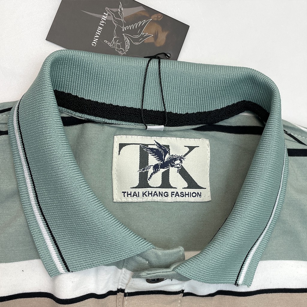 áo thun nam ngắn tay sọc ngang trung niên vải cotton dày mềm mát loại áo thun nam có cổ có túi T0G50 | BigBuy360 - bigbuy360.vn