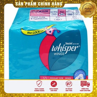 Combo 4 Băng vệ sinh Whisper Wings Dày có cánh gói 10 miếng