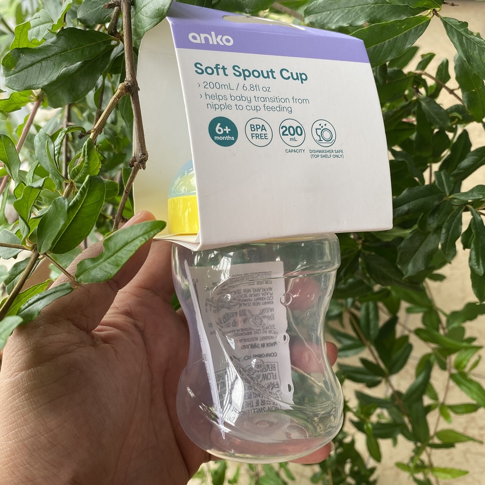 Bình tập uống nước Anko Soft Spout Cup, Úc  chất liệu an toàn, dùng cho bé từ 6 tháng tuổi