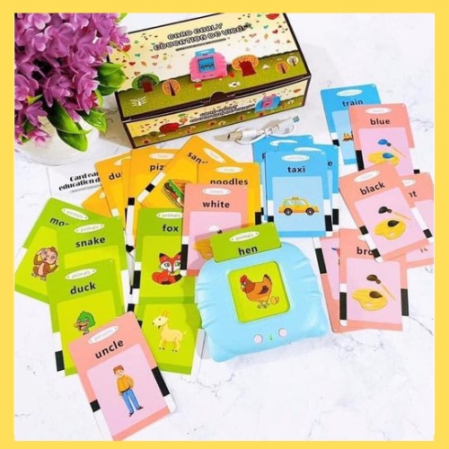 💥 MÁY ĐỌC THẺ FLASHCARD Tiếng Anh 224 TỪ VỰNG KHÔNG CÓ SÓNG ĐIỆN TỪ, KÈM DÂY SẠC PIN SANG, XỊN, MỊN