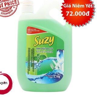Nước rửa chén Suzy can 2,1kg có vòi nhấn - Công nghệ Nhật Bản