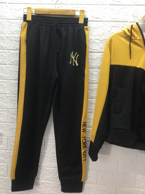 SET BỘ THỂ THAO NỮ THÊU CHÂN N Y VÀNG ĐEN | BigBuy360 - bigbuy360.vn