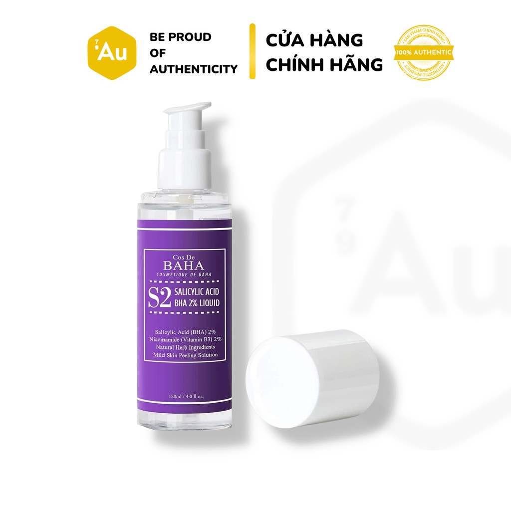 Cos De BAHA | Dung Dịch Salicylic Acid 2% &amp; Niacinamide 2% - Hỗ Trợ Làm Sạch Lỗ Chân Lông 120ML (S2)