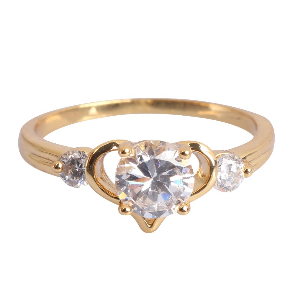 Nhẫn đồng mạ vàng 18K hình trái tim xinh xắn