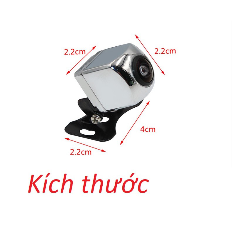 Camera lùi 720p MẮT LỒI góc rộng mạ bạc inox MỌI LOẠI MÀN AHD CCD chân cánh bướm