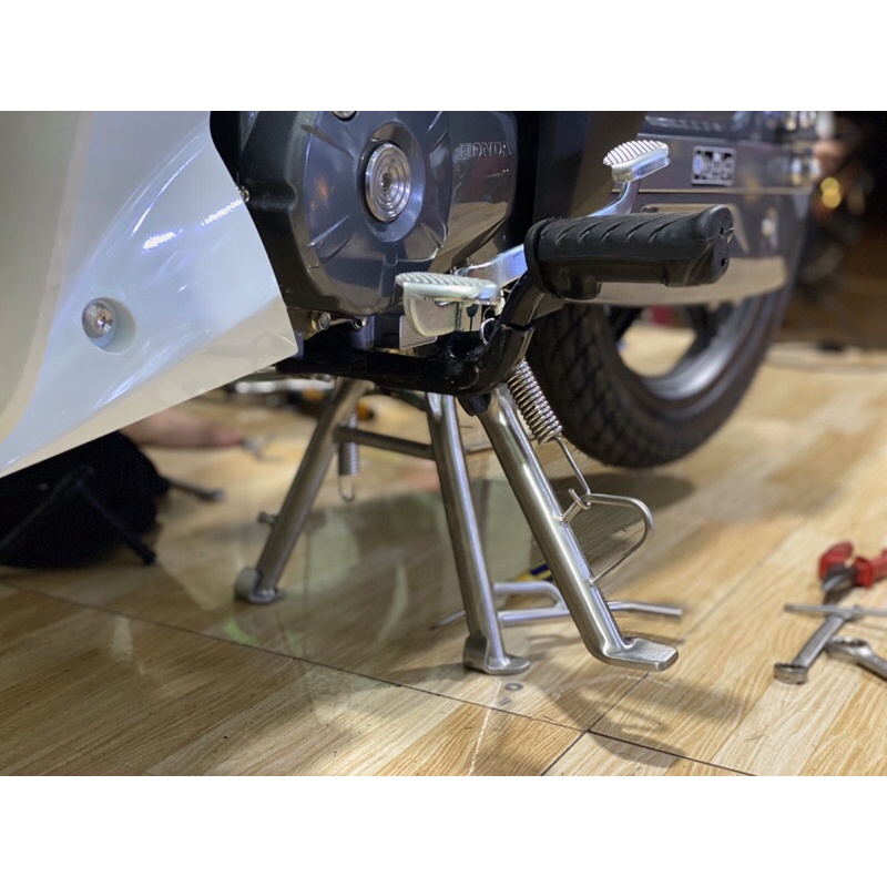 Full bộ dàn chân chống gác máy inox cho dream wave fuled