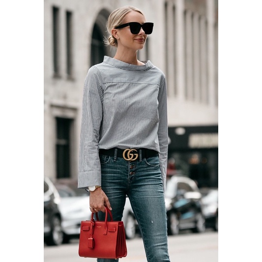 ❌Mã mới 2022❌ Thắt lưng unisex-Gu.cci bản 3cm-full box/túi