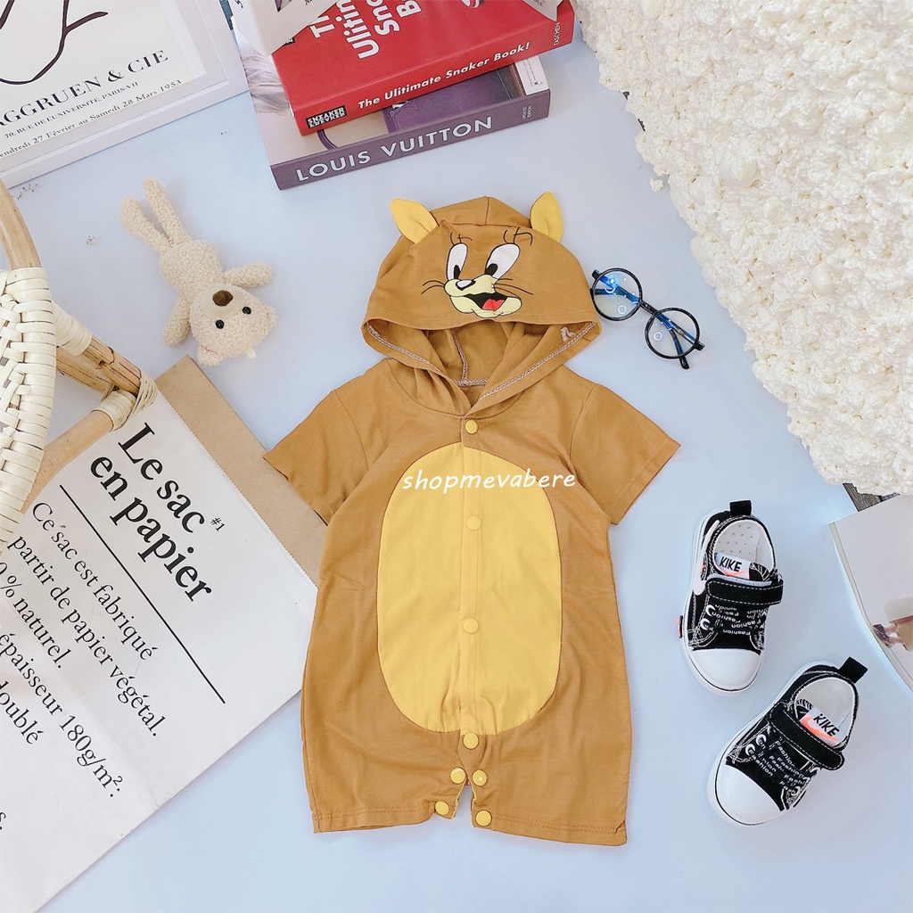Body đùi có mũ hình ngộ nghĩnh cho bé trai và bé gái sơ sinh 3-14kg, được chọn mẫu - 𝐁𝐃𝟏𝟓