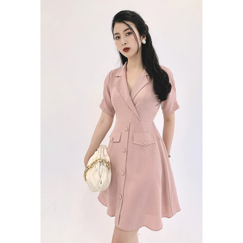Đầm xòe ngắn tay cổ bẻ - 20Again DEA0176