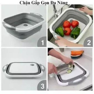 Chậu đa năng gấp gọn kèm thớt