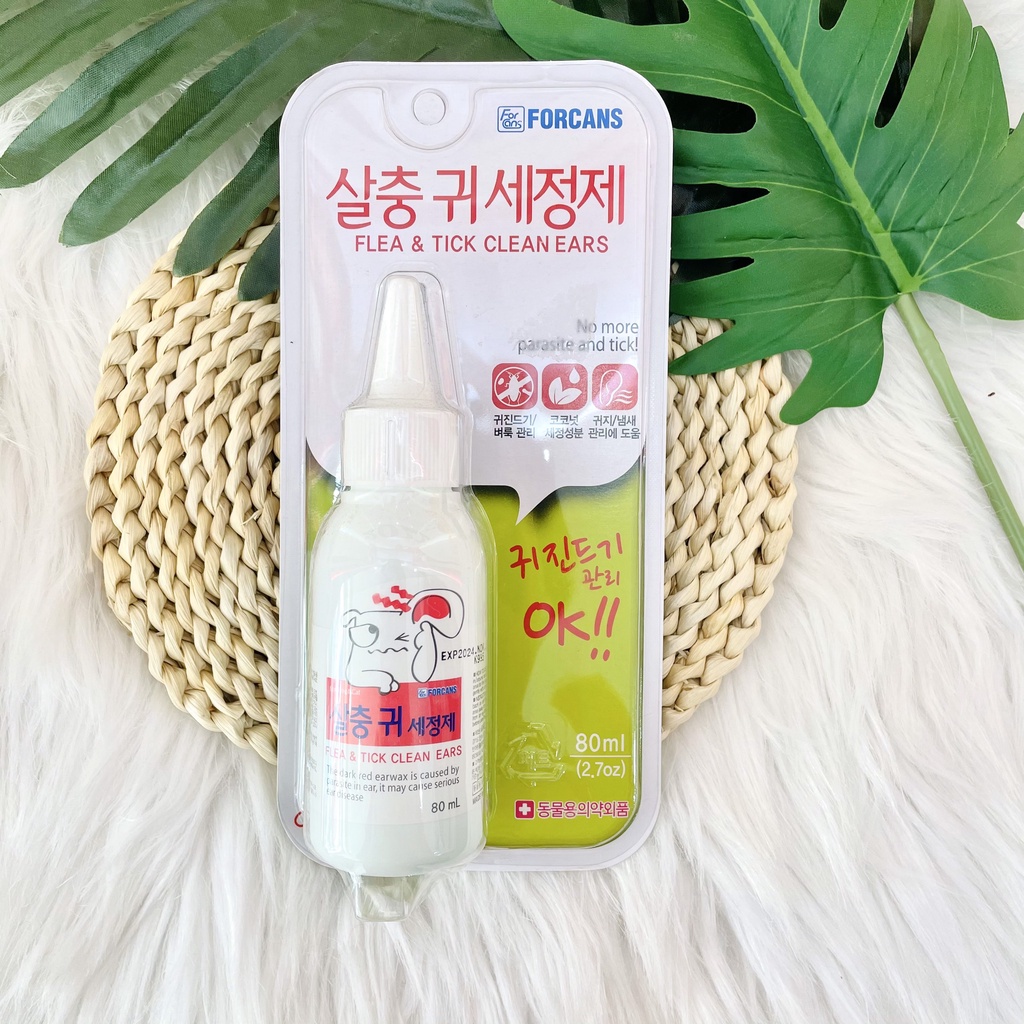 Dung dịch sát trùng tai cho chó mèo Forcans Hàn Quốc / Chai 80ml