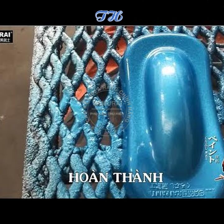 Combo 4 chai sơn samurai 2511 màu xanh đầm phá gồm: uch210 - 3/124 - 2511 - k1k - giấy nhám p800