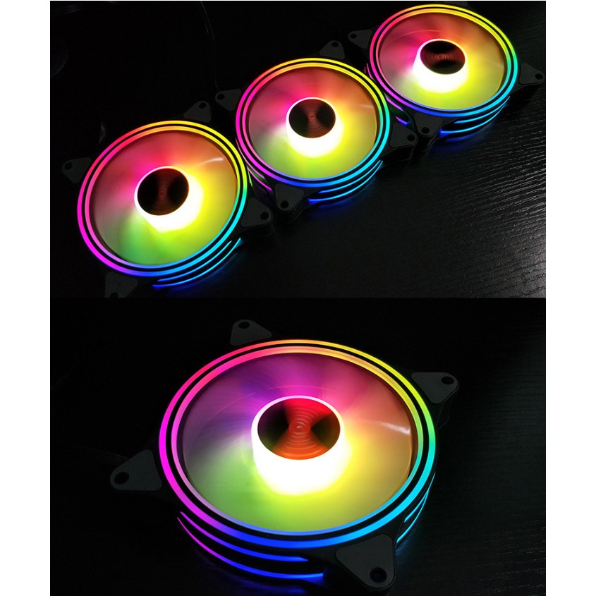 Bộ 5 Quạt Tản Nhiệt, Fan Case Coolmoon M1 Led RGB 16 Triệu Màu, 366 Hiệu Ứng  - Kèm Bộ Hub Sync Main, Đổi Màu Theo Nhạc
