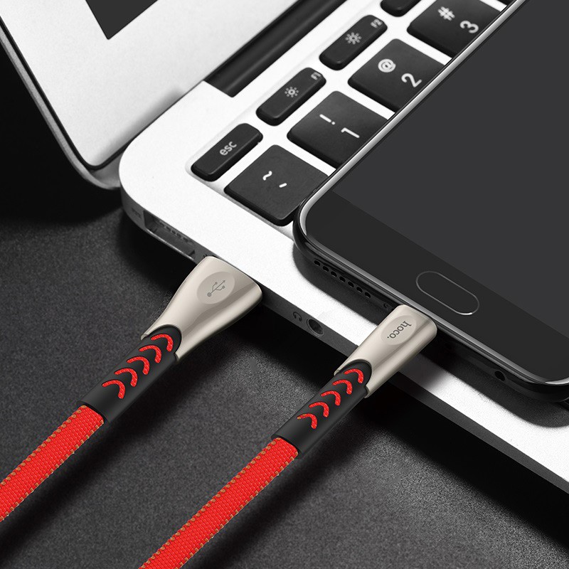 Cáp sạc nhanh và truyền dữ liệu Hoco U48 cổng microUSB (2.4A, dài 1.2M) - Hãng phân phối