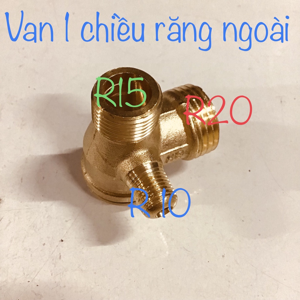 Van 1 chiều máy bơm hơi loại nhỏ - máy nén khí , ren ngoài 10mm-15mm-20mm