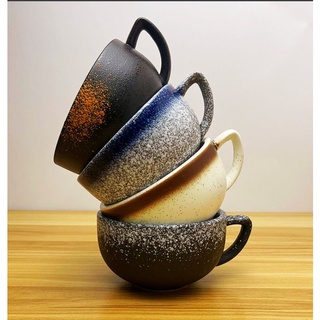 Cốc Uống Cà Phê Cappuccino Latte Bằng Sứ Họa Tiết Dập Nổi Kiểu Mỹ Chuyên Nghiệp