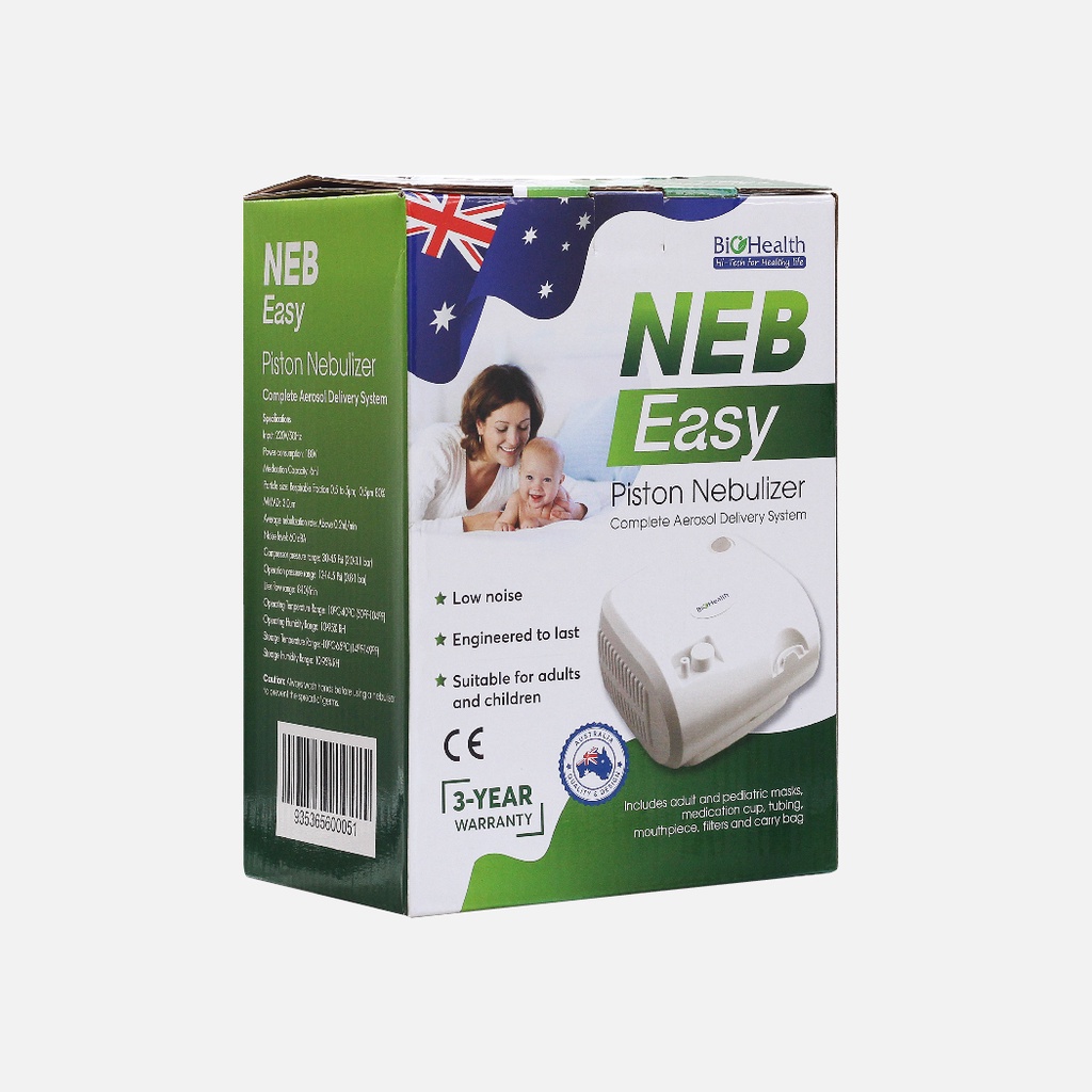 Máy Xông Khí Dung, Hạt Nhỏ Mịn, Xông Mũi Êm Ái Tác Động Sâu - Biohealth Neb Easy