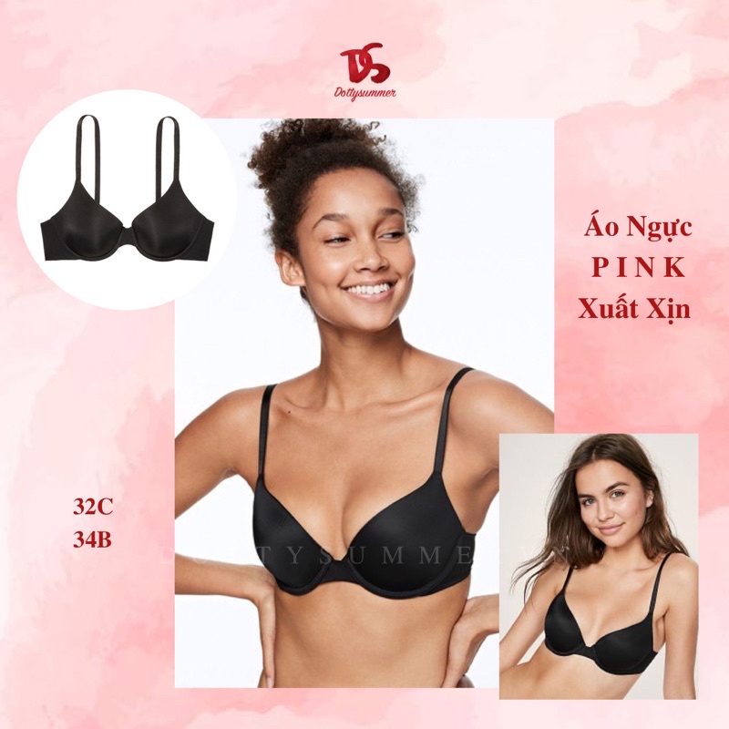 Áo Ngực P.INK VS Xuất Khẩu Có Gọng Mút Mỏng Dính Chất Thun Cao Cấp Siêu Mịn Mát 32C 34B