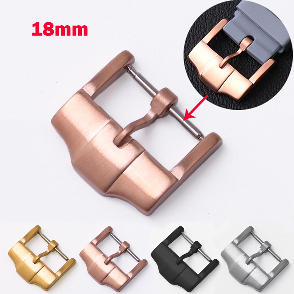 Móc Khóa Dây Đồng Hồ Bằng Thép Không Gỉ 18mm Màu Vàng / Bạc / Vàng Hồng / Đen