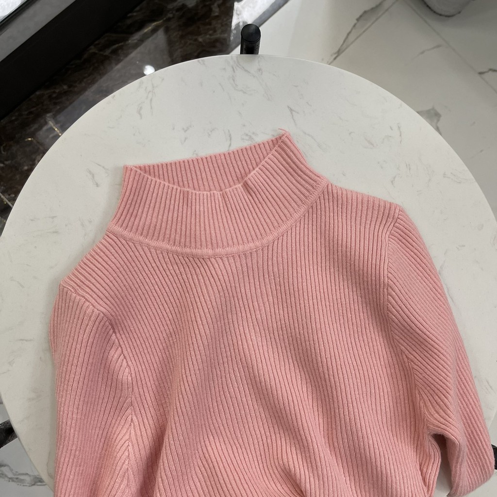 Áo Len Nữ giữ nhiệt cổ 3 phân vải len tăm mỏng Quảng Châu cao cấp | BigBuy360 - bigbuy360.vn