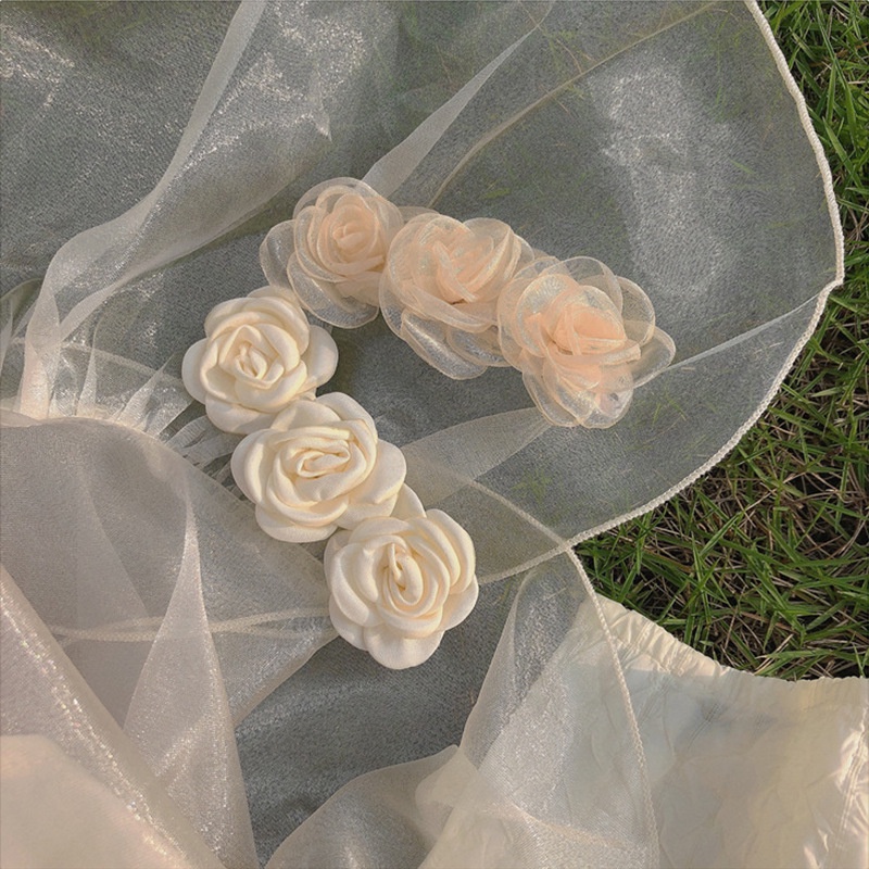 Kẹp Tóc Hoa Trà Hình Học Bằng Hợp Kim Phong Cách Hàn Quốc Ngọt Ngào Cho Nữ