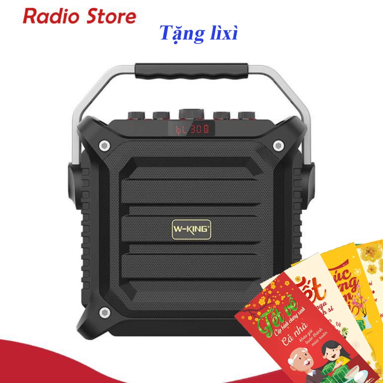 Loa bluetooth karaoke W-KING K3H, Loa kẹo kéo kèm 1 mic pass chuẩn, chính hãng, bh 6 tháng