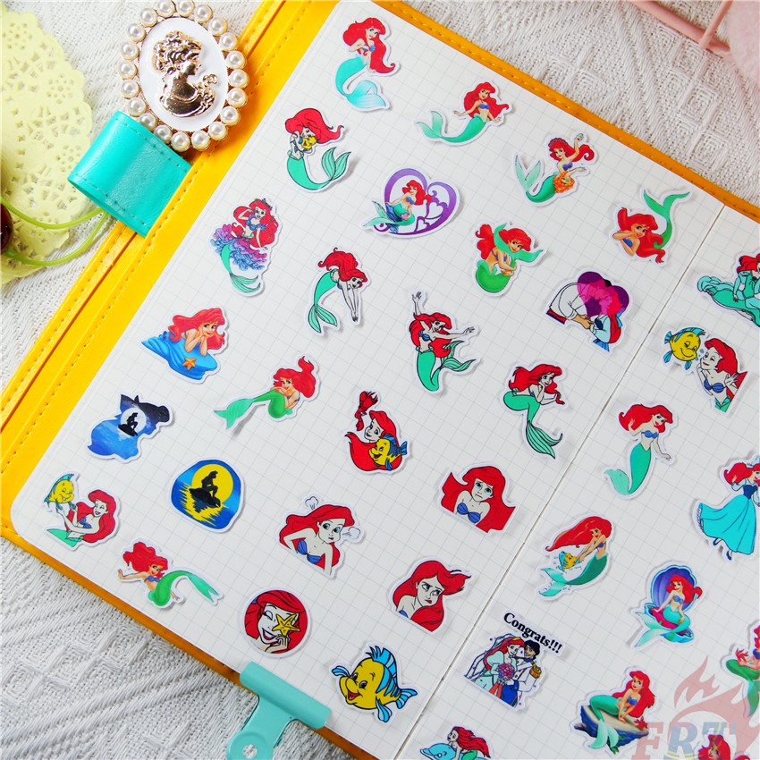 ★★★ Ariel. Miếng Dán Hình Công Chúa Nhỏ Xinh Trang Trí Sổ Tay Q-2 ★★★ Bộ 48 Sticker Dán Trang Trí Album